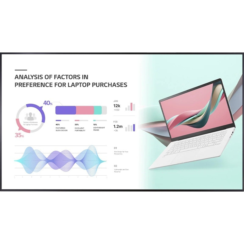 LG Uh5jh Series Public Display IPS 4K UHD 98 με USB Media Player