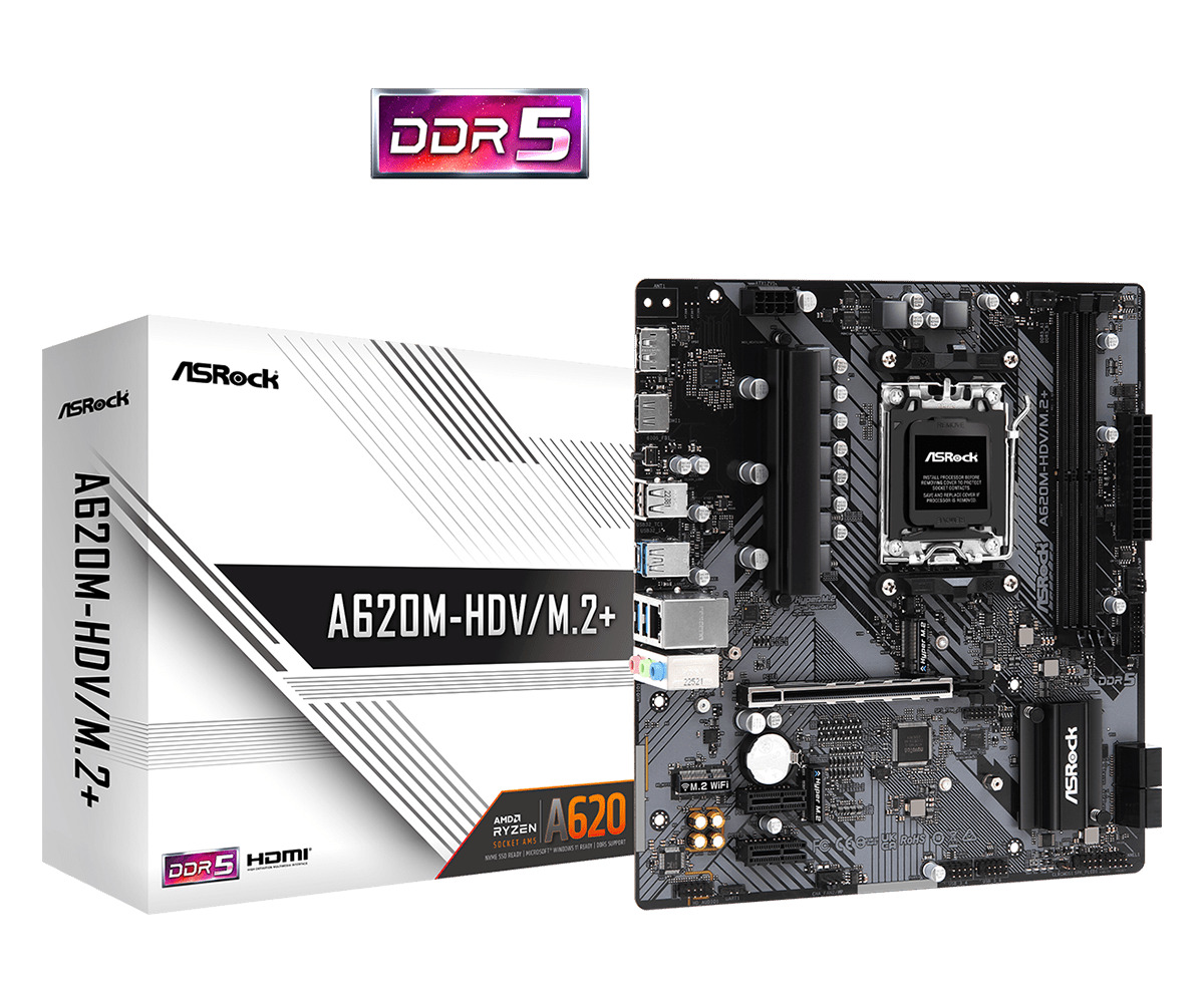 ASRock A620M-HDV/M.2 Motherboard Micro ATX με AMD AM5 Socket 90-MXBLK0-A0UAYZ