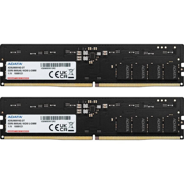 Adata DDR5 32GB RAM με 2x16GB Modules και Ταχύτητα 5600 για Desktop Κωδικός AD5U560016G-DT
