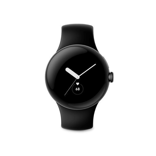 Google Pixel Watch LTE Stainless Steel 41mm με eSIM και Παλμογράφο Matte Black case/Obsidian Active band