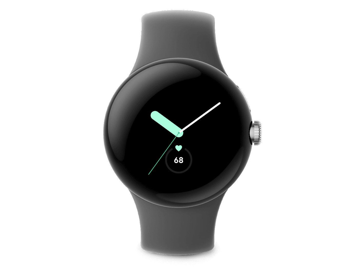 Google Pixel Watch LTE Stainless Steel 41mm με eSIM και Παλμογράφο Polished Silver case/Charcoal Active band