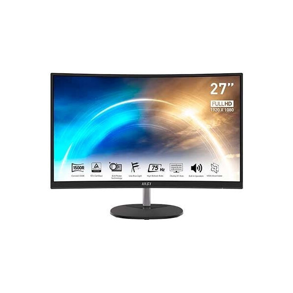 MSI Pro MP271CA VA Curved Monitor 27 FHD 1920x1080 με Χρόνο Απόκρισης 5ms GTG