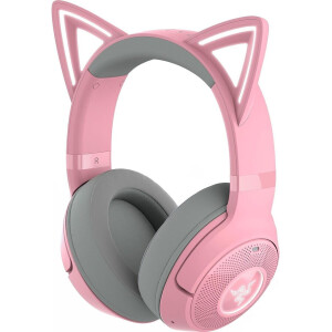 Razer Kraken Kitty V2 BT Ασύρματα / Ενσύρματα Over Ear Ακουστικά με 40 ώρες Λειτουργίας Ροζ