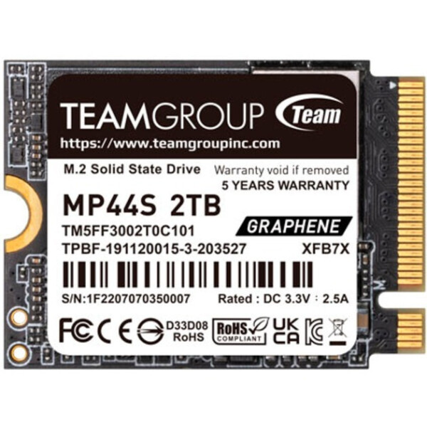TeamGroup MP44S SSD 2TB M.2 NVMe PCI Express 4.0 Κωδικός TM5FF3002T0C101