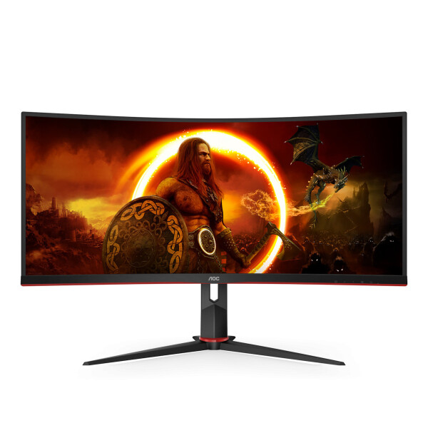 AOC CU34G2XP Ultrawide VA HDR Curved Gaming Monitor 34 QHD 3440x1440 180Hz