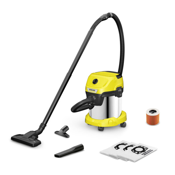 Karcher WD 3 S V-15/6/20 Home Σκούπα Υγρών / Στερεών 1000W με Ανοξείδωτο Κάδο 15lt Κωδικός 1.628-150.0