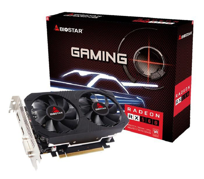 Biostar Radeon RX 560 4GB GDDR5 Κάρτα Γραφικών Κωδικός VA5615RF41-TBHR1-BS2