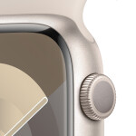 Apple Watch Series 9 Aluminium 45mm Αδιάβροχο με Παλμογράφο Starlight με Starlight Sport Band S/M