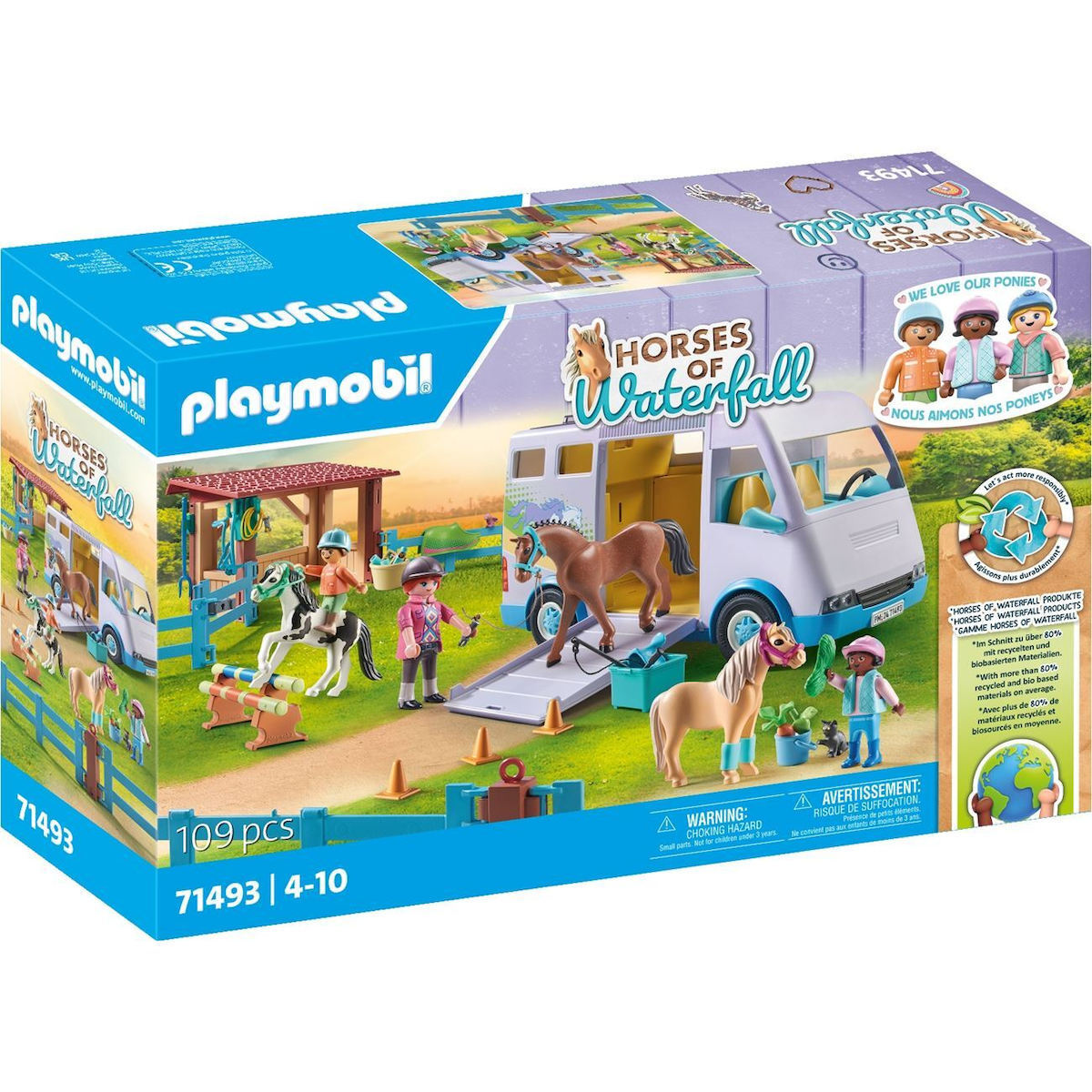 Playmobil Horses Of Waterfall Μαθήματα Ιππασίας Όχημα Μεταφοράς Αλόγων για 4-10 ετών