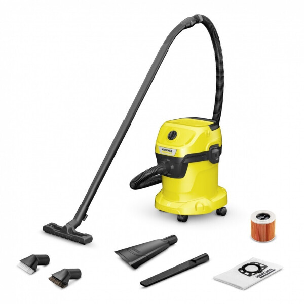 Karcher WD 3 V-15/4/20 Car Σκούπα Υγρών / Στερεών 1000W με Πλαστικό Κάδο 15lt Κωδικός 1.628-121.0