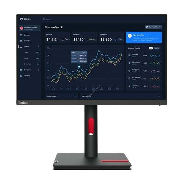 Lenovo ThinkVision T23i-30 IPS Monitor 23 FHD 1920x1080 με Χρόνο Απόκρισης 6ms GTG