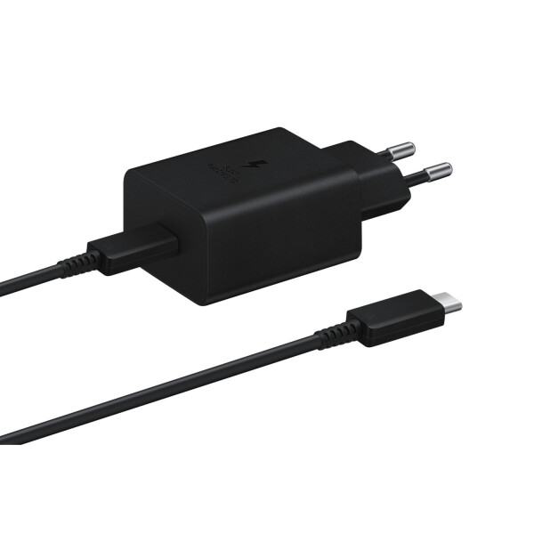 Samsung Φορτιστής με Θύρα USB-C και Καλώδιο USB-C - USB-C 45W Power Delivery Μαύρος EP-TA4510XBEGEU