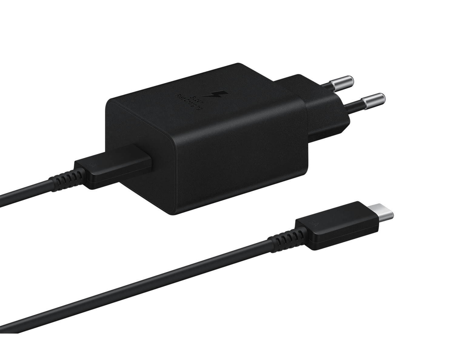 Samsung Φορτιστής με Θύρα USB-C και Καλώδιο USB-C - USB-C 45W Power Delivery Μαύρος EP-TA4510XBEGEU