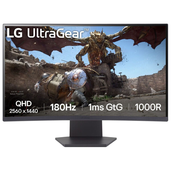 LG UltraGear 27GS60QX-B VA HDR Curved Monitor 27 QHD 2560x1440 180Hz με Χρόνο Απόκρισης 1ms GTG