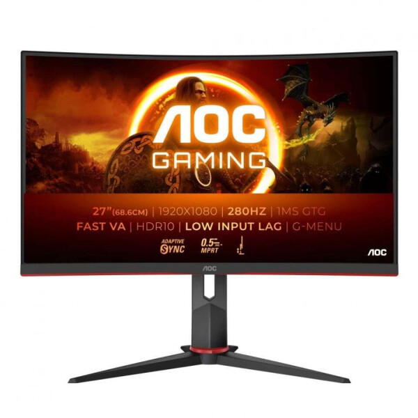 AOC C27G2Z3/BK VA Curved Monitor 27 FHD 1920x1080 280Hz με Χρόνο Απόκρισης 1ms GTG