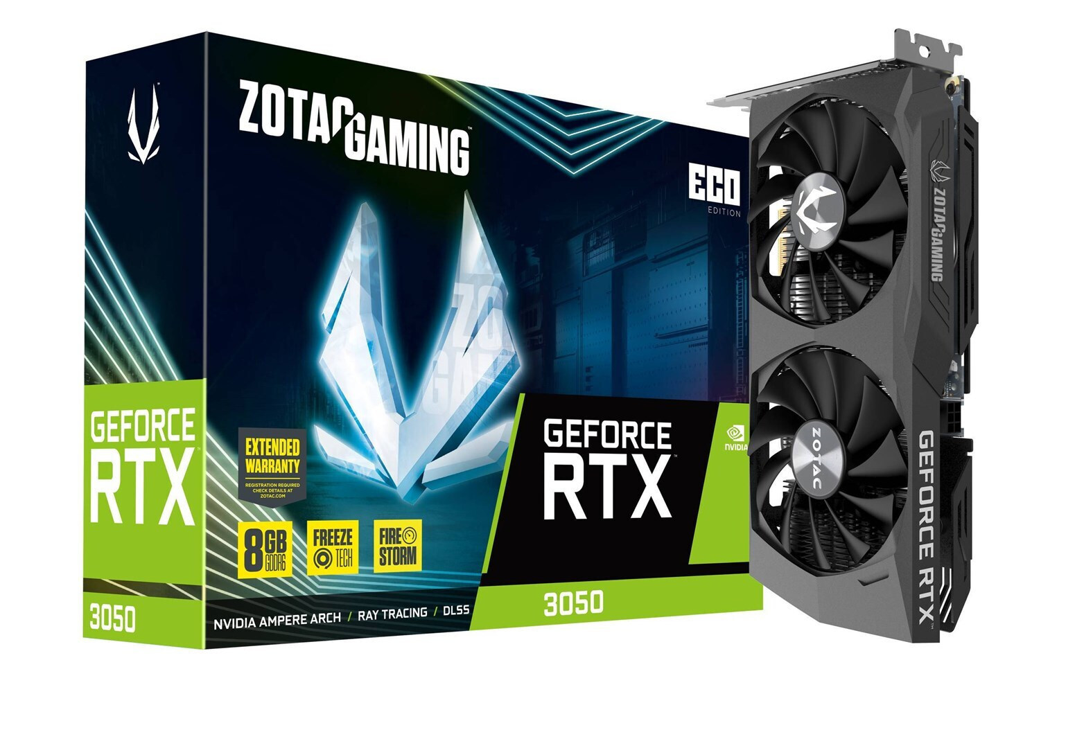Zotac GeForce RTX 3050 8GB GDDR6 ECO Κάρτα Γραφικών Κωδικός ZT-A30500K-10M