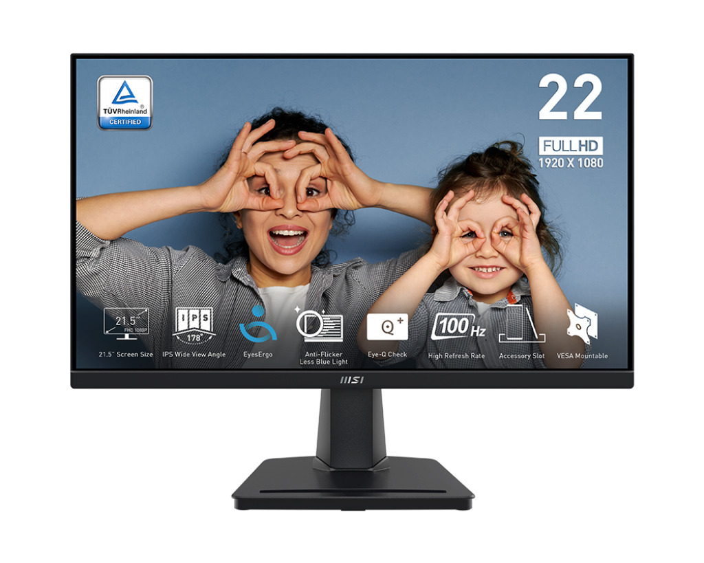 MSI Pro MP225 IPS Monitor 21.5 FHD 1920x1080 με Χρόνο Απόκρισης 4ms GTG