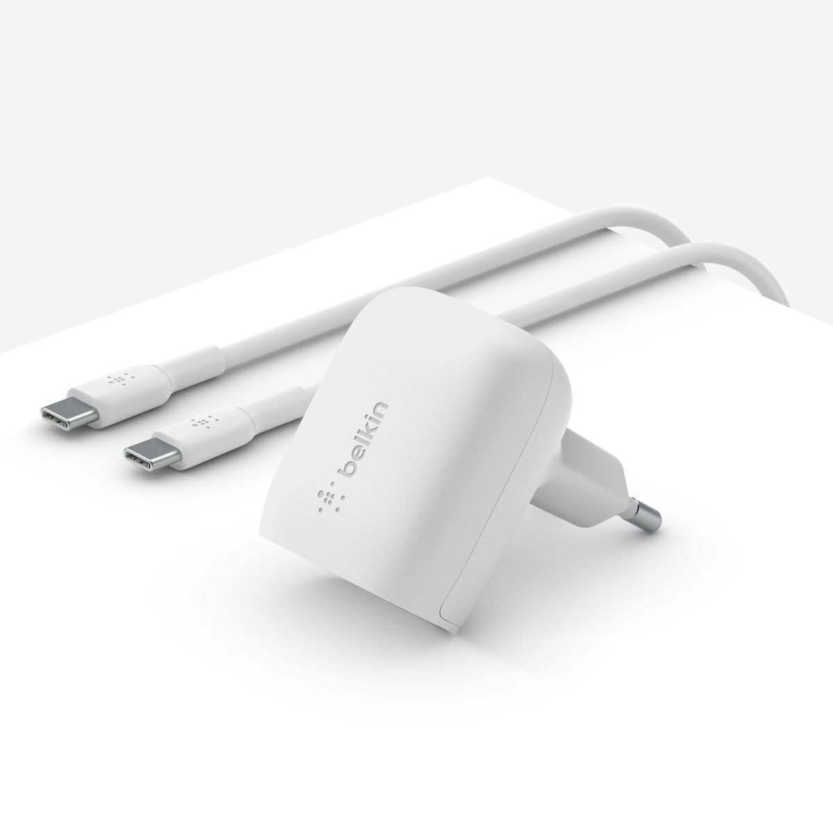 Belkin Φορτιστής με Θύρα USB-C και Καλώδιο USB-C - USB-C 20W Power Delivery Λευκός WCA006VF1MWH-B6