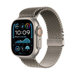 Apple Watch Ultra 2 2024 Titanium 49mm Αδιάβροχο με eSIM και Παλμογράφο Natural με Natural Titanium Milanese Loop - Large