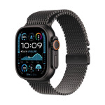 Apple Watch Ultra 2 2024 Titanium 49mm Αδιάβροχο με eSIM και Παλμογράφο Black με Black Titanium Milanese Loop - Small