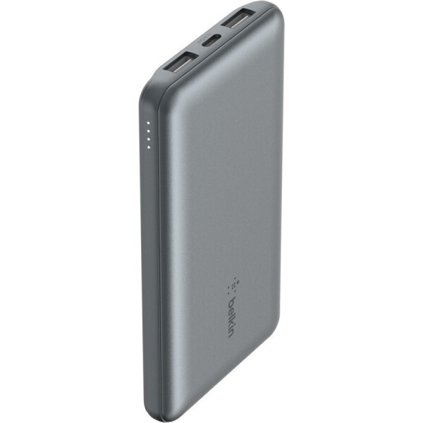 Belkin BoostCharge Power Bank 10000mAh 15W με 2 Θύρες USB-A και Θύρα USB-C Γκρι
