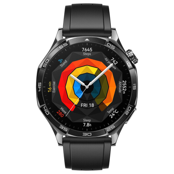 Huawei Watch GT 5 Stainless Steel 46mm Αδιάβροχο με Παλμογράφο Μαύρο