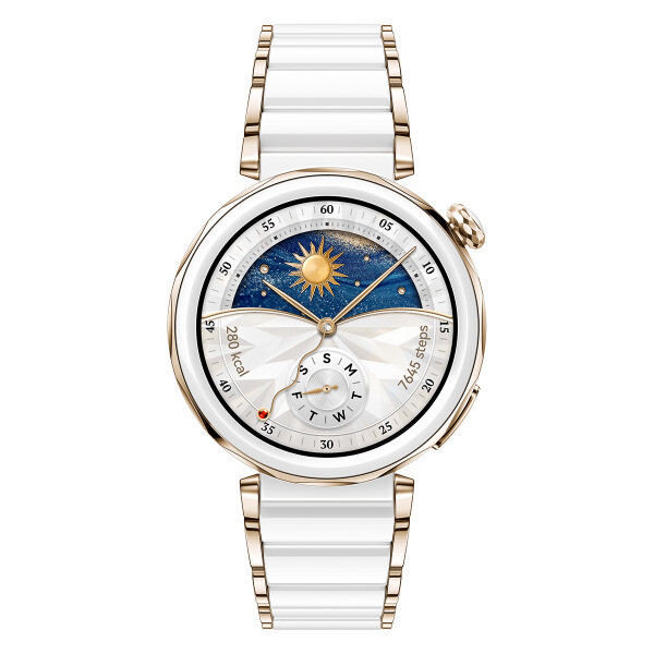 Huawei Watch GT 5 Pro Ceramic 42mm Αδιάβροχο με Παλμογράφο Ceramic White