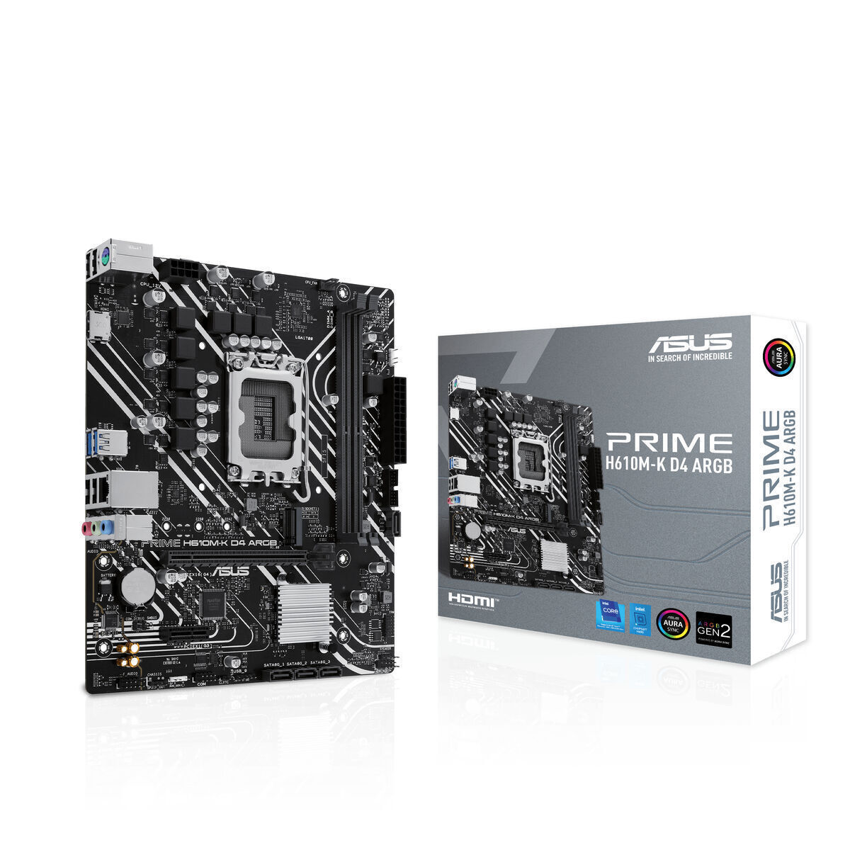 Asus Prime H610M-K D4 ARGB Motherboard Micro ATX με Intel 1700 Socket 90MB1HN0-M0EAY0
