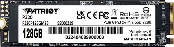 Patriot Viper P320 SSD 128GB M.2 NVMe PCI Express 3.0 Κωδικός P320P128GM28