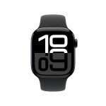 Apple Watch Series 10 Cellular Aluminium 42mm Αδιάβροχο με eSIM και Παλμογράφο Jet Black Aluminium Case with Sport Band M/L