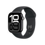 Apple Watch Series 10 Cellular Aluminium 42mm Αδιάβροχο με eSIM και Παλμογράφο Jet Black Aluminium Case with Sport Band M/L