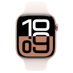 Apple Watch Series 10 Aluminium 46mm Αδιάβροχο με Παλμογράφο Rose Gold με Light Blush Sport Band S/M