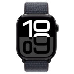 Apple Watch Series 10 Aluminium 46mm Αδιάβροχο με Παλμογράφο Jet Black με Ink Sport Loop