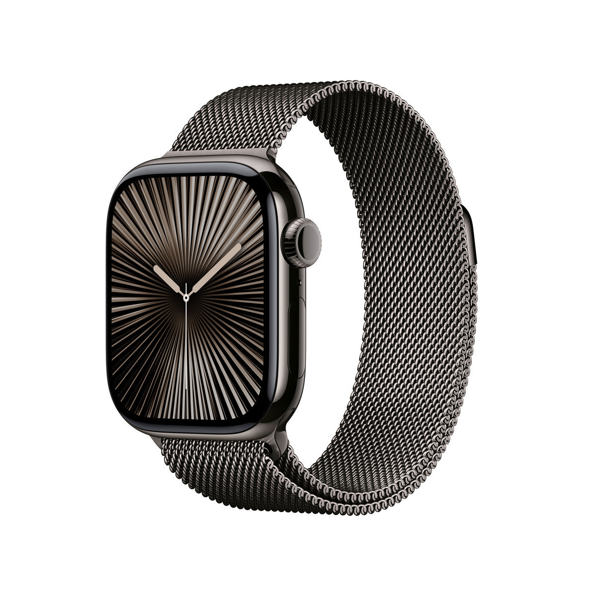 Apple Watch Series 10 Cellular Titanium 42mm Αδιάβροχο με eSIM και Παλμογράφο Gold - Milanese Loop Natural