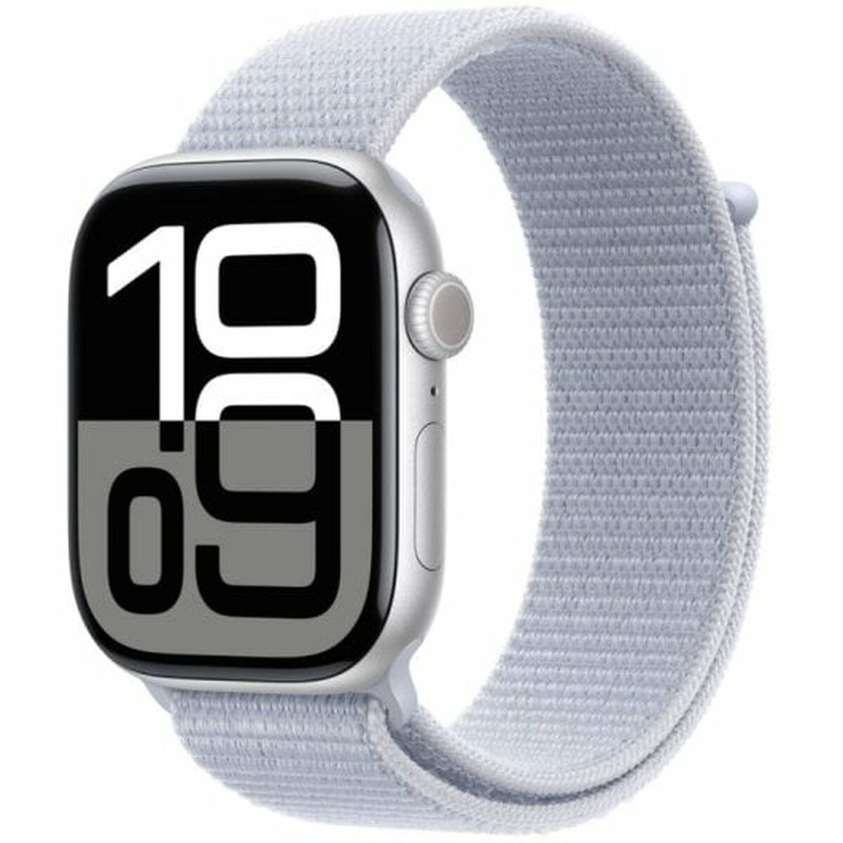 Apple Watch Series 10 Cellular Aluminium 46mm Αδιάβροχο με eSIM και Παλμογράφο Silver Aluminium / Blue Cloud