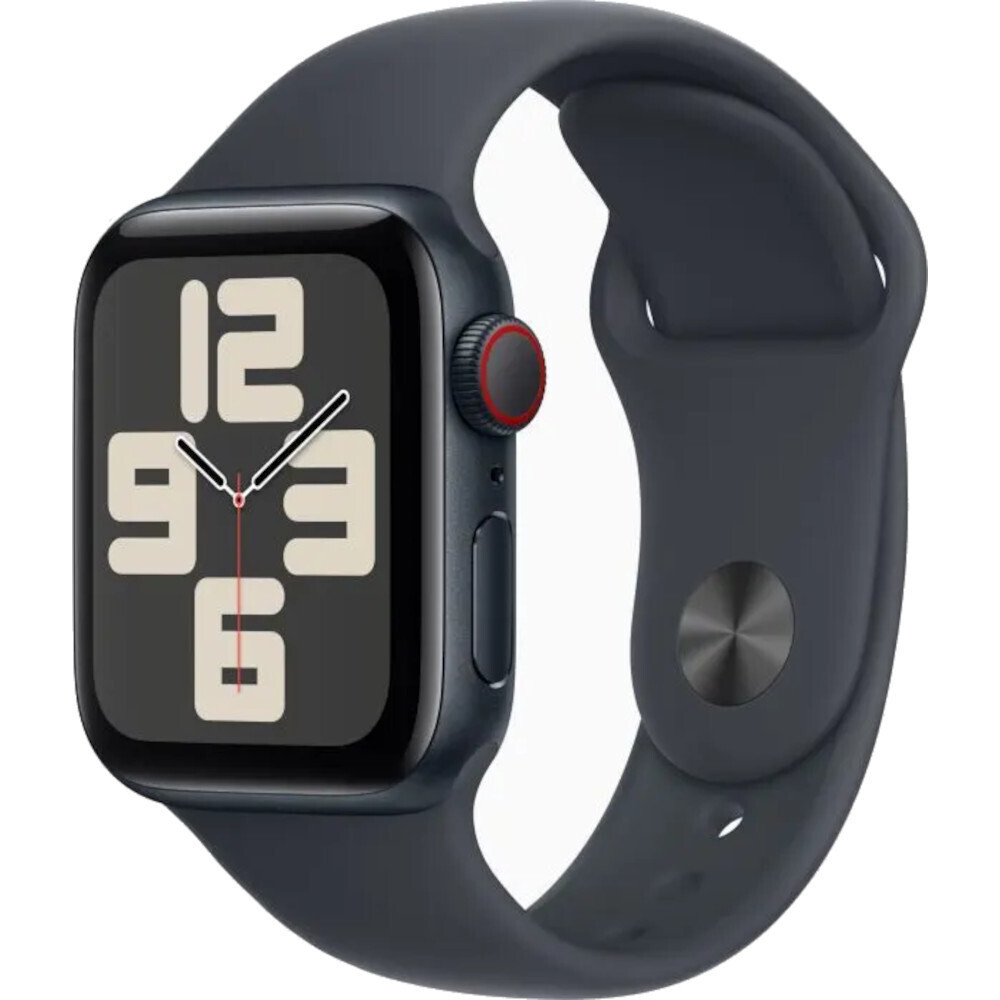 Apple Watch SE 2024 Cellular Aluminium 40mm Αδιάβροχο με eSIM και Παλμογράφο Midnight Sport Band