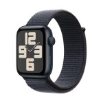 Apple Watch SE 2024 Aluminium 44mm Αδιάβροχο με Παλμογράφο Midnight με Ink Sport Loop
