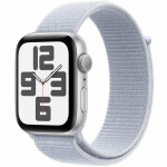 Apple Watch SE 2024 Aluminium 44mm Αδιάβροχο με Παλμογράφο Silver με Blue Cloud Sport Loop