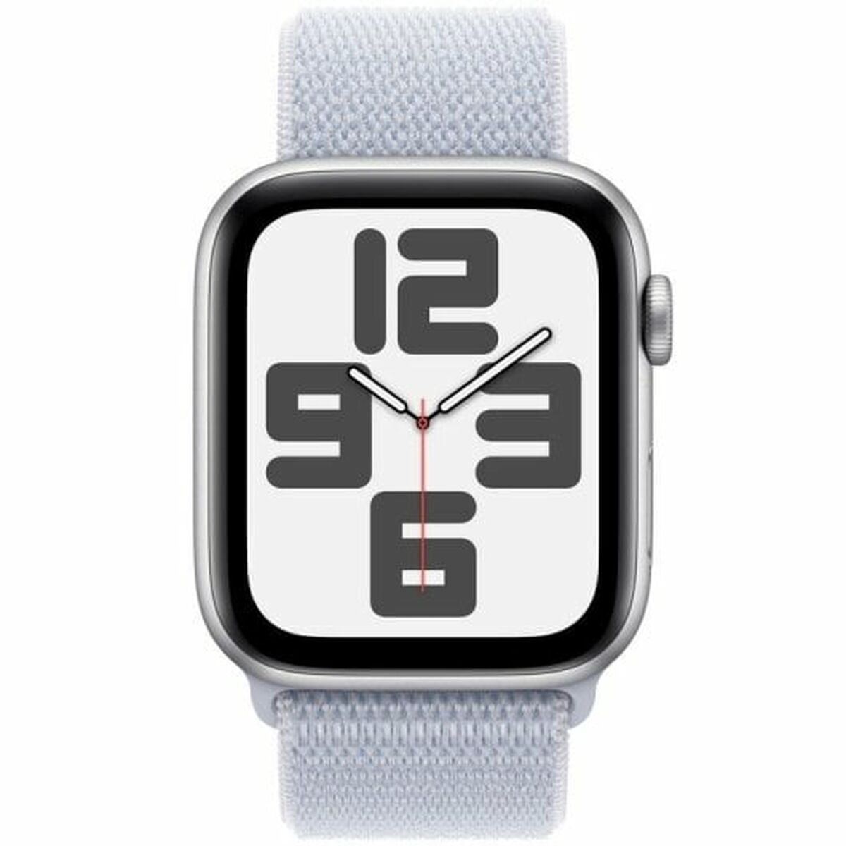 Apple Watch SE 2024 Aluminium 44mm Αδιάβροχο με Παλμογράφο Silver με Blue Cloud Sport Loop