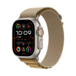 Apple Watch Ultra 2 2024 Titanium 49mm Αδιάβροχο με eSIM και Παλμογράφο Natural με Tan Alpine Loop - Small