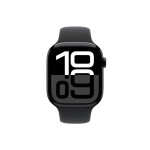 Apple Watch Series 10 Cellular Aluminium 42mm Αδιάβροχο με eSIM και Παλμογράφο Jet Black Aluminium Case with Sport Band S/M