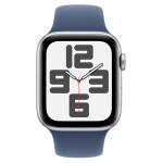 Apple Watch SE 2024 Cellular Aluminium 44mm Αδιάβροχο με eSIM και Παλμογράφο Silver με Denim Sport Band S/M