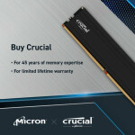 Crucial DDR5 64GB RAM με 2x32GB Modules και Ταχύτητα 5600 για Desktop Κωδικός CP2K32G56C46U5