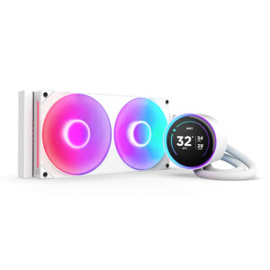 NZXT Kraken Elite 280 v2 Υδρόψυξη Επεξεργαστή Διπλού Ανεμιστήρα 140mm για Socket AM4/AM5/1700/1200/115x με RGB Φωτισμό Λευκή
