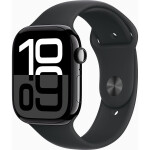 Apple Watch Series 10 Cellular Aluminium 46mm Αδιάβροχο με eSIM και Παλμογράφο Sport Band Jet Black/Ink