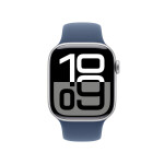 Apple Watch Series 10 Cellular Aluminium 42mm Αδιάβροχο με eSIM και Παλμογράφο Silver Aluminium Denim Sport Band M/L