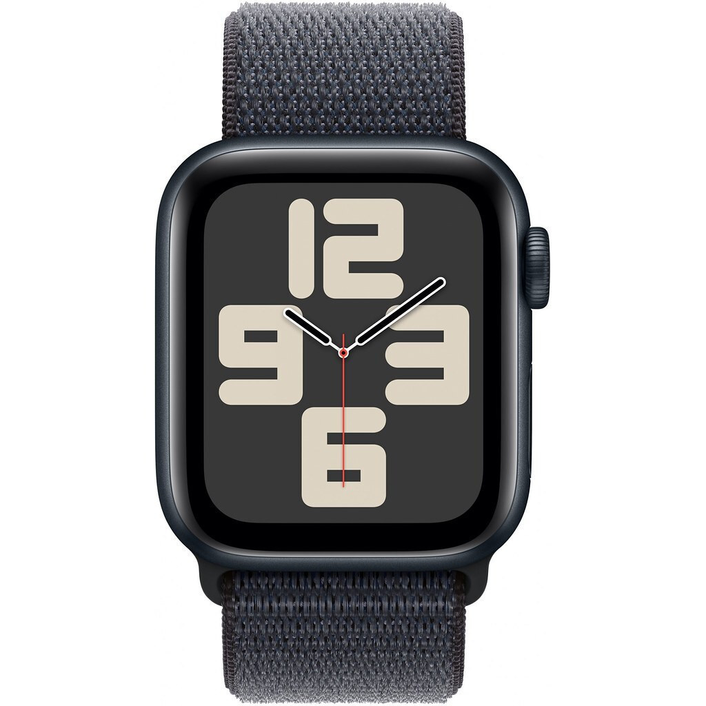 Apple Watch SE 2024 Cellular Aluminium 40mm Αδιάβροχο με eSIM και Παλμογράφο Midnight με Ink Sport Loop
