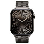 Apple Watch Series 10 Cellular Titanium 42mm Αδιάβροχο με eSIM και Παλμογράφο Slate Titanium με Slate Milanese Loop