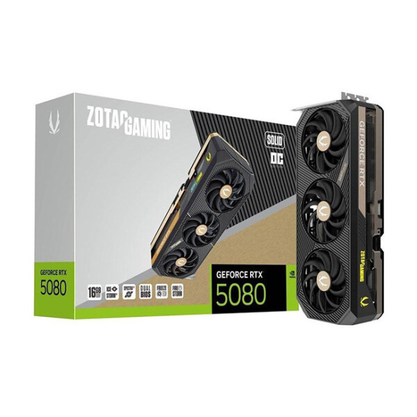 Zotac GeForce RTX 5080 16GB GDDR7 Solid OC Κάρτα Γραφικών Κωδικός ZT-B50800J-10P