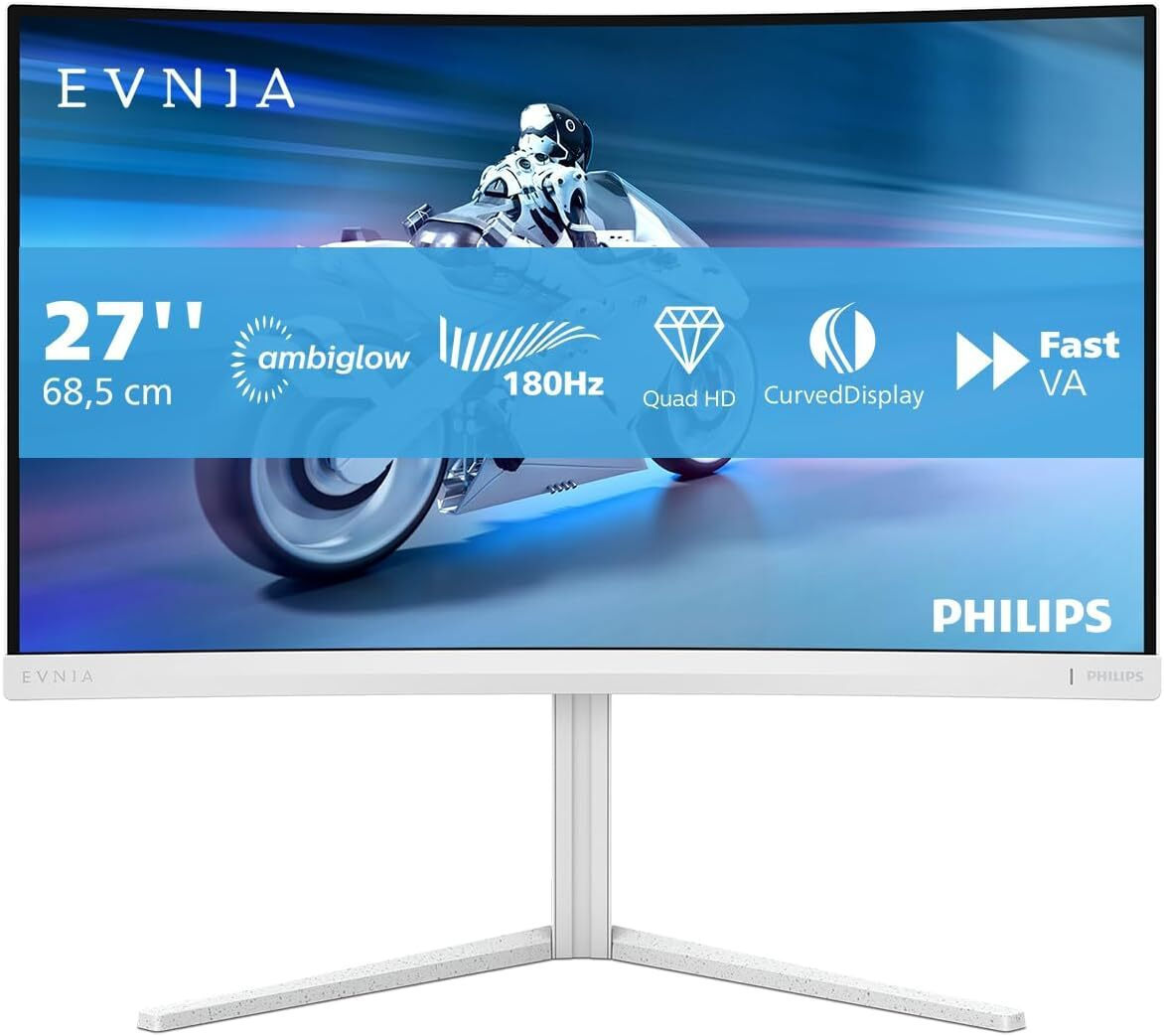 Philips Evnia 27M2C5501 VA HDR Curved Gaming Monitor 27 QHD 2560x1440 180Hz με Χρόνο Απόκρισης 1ms GTG